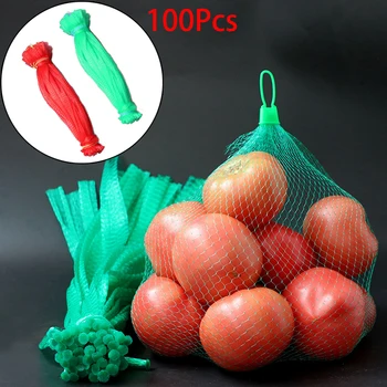 100Pcs Mais Espessa Malha de Nylon Saco do Vegetal de Fruto Shopper Totes Net Bolsa Reutilizável Práticas de Eco-friendly Durável