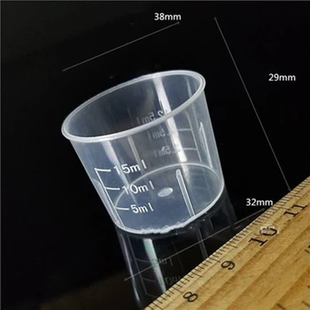 10pcs de Medição de Copos de Líquido, Recipiente de Plástico Transparente Duplo-Escala de Medicina Medida Copa Cozinha Ferramenta de 15ml/30ml
