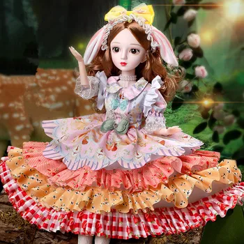 13 Articulações Móveis Menina DIY Vestir Brinquedo 60cm Boneca de Moda Bjd Boneca Princesa Conjunto com Acessórios para Crianças, Presentes de Aniversário