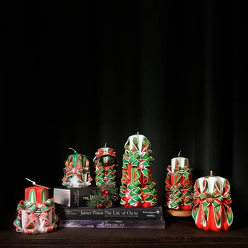 2023 Esculpida De Natal Artesanal Decoração Estética Fornecimentos De Terceiros Aromáticos Casa De Velas Decorativas Grande Vela De Cera De Soja Perfumado