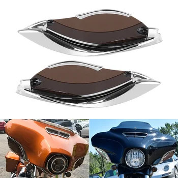 2PCS de Moto pára-Brisas do Lado do Asa de pára-brisa Deflector de Ar na Carenagem Para Touring da Harley Electra Glide Rua Tri Glide 2014-up