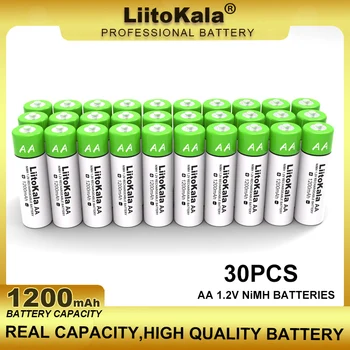 30PCS Liitokala Novo 1,2 V AA 1200mAh Recarregável Ni-MH Bateria Para Temperatura de Arma de Controle Remoto de Rato de Brinquedo as Baterias de Atacado