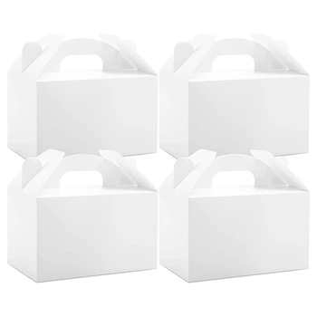 48 Pack Branco Tratar Gable Favor de Partido Caixas de Presente de Papel, Caixas de Kit de Peças Para a Festa de Aniversário de Chuveiro 6X3.5X3.5 Polegadas ,Branco
