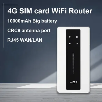 4G cartão SIM wifi router 10000mAh Grande da bateria modem lte viagem de bolso MIFI hotspot Porta RJ45 CRC9 porta de antena wi-Fi portátil