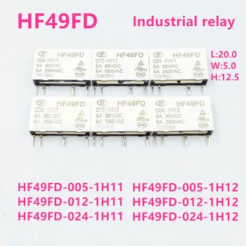 5Pcs Novo HF49FD Industrial relé HF49FD-005-1S11 HF49FD-012-1S11 HF49FD-024-1S11 1S12 5A 4PIN 5V 12V 24V relé de potência em Miniatura