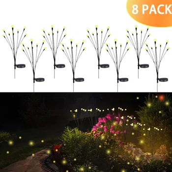 A Luz Do Caminho Decoração Balançando Solar Firefly Fogo-De-Artifício Luzes Solares Quintal Pátio Com Jardim Luz Impermeável Ao Ar Livre Para