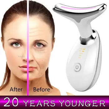 Anti-Envelhecimento Evitar o Enrugamento do Pescoço Dispositivo de Elevação, EMS Rejuvenescimento da Pele do RF 24k Creme Facial, Remoção de Rugas Tratamento de Massagem Ferramenta