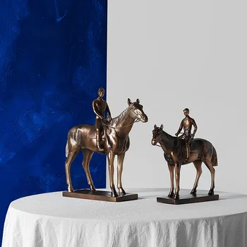 Artesanato De Resina De Caracteres De Andar A Cavalo Esportes Equestres Figura Artesanato Escultura De Figuras Decorativas De Decoração, Acessórios