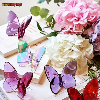 Asas de borboleta que Vibra de Vidro Cristal Papillon Sorte Borboleta Reflexos Vibrantes com Cores Brilhantes Ornamentos Casa Decore