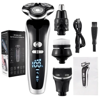 Barbeador elétrico 4D Para os Homens de Cabelo Elétrico, Clipper USB Recarregável de Cabelo Profissional Aparador Cortador de Cabelo para Homens Adultos de Barbear