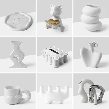 Beihanmei Simples Vaso Branco Decoração Nórdica Criativo Mobiliário Decoração Vaso De Cerâmica Atacado