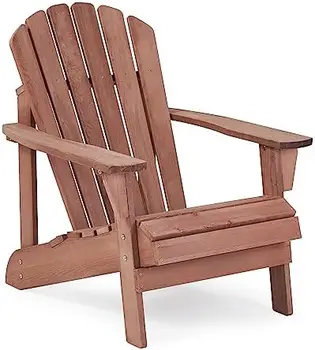 Cadeira de Adirondack Conjunto de 2, Metade de Pré-Montados ao ar livre Cadeira de Madeira para Jardim/Quintal/Fogueira/Piscina/Praia/Deck