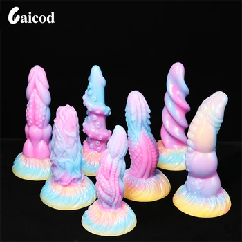 Colorido Luminoso Enorme Vibrador Feminino Masturbação Massageador em Silicone Macio, Com Ventosa G-ponto Clitóris Alguns Brinquedos para Adultos maiores de 18