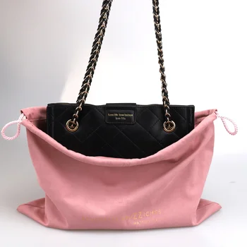 Cor-de-rosa de Camurça Bags15x20cm 18x30cm 20x30m 30x40cmcustom logotipo de bolsas, sacos de cordão de algodão de qualidade sacos de presente de bolsas de