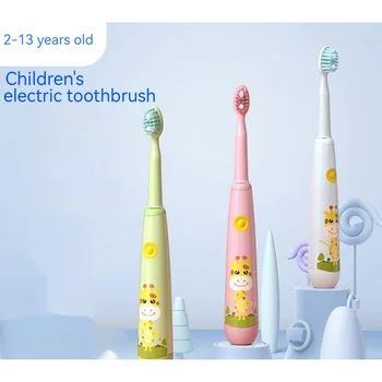 Crianças Sonic Escova de dentes Elétrica Impermeável de Carregamento USB Crianças Escova Macia com Silicone Cremalheira do Armazenamento