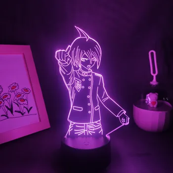 Danganronpa V3 Anime Figura Saihara Shuichi 3D Lâmpadas Led USB Noite de Luz Presente de Aniversário RGB Jogo de Quarto, Mesa de Cabeceira Decoração