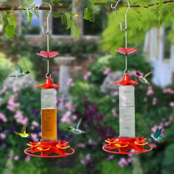 De Suspensão Exterior Do Alimentador De Beija-Flor Com 5 Portas De Alimentação Alimentador Do Pássaro Com Ganchos Para Pátio Com Jardim Decoração