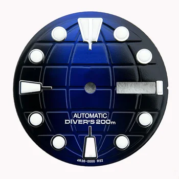 Dia negro Data 28,5 mm Dial para os Observadores de AquanautDivers S Logotipo Ajuste para Miyota 9015 SW200 ETA 2824 NH36
