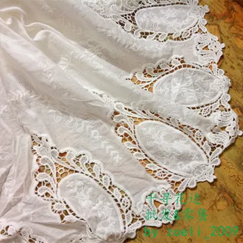 DIY Tecidos para Vestuário Branco do Marfim Rendas, De Simetria Bilateral Bordado da Saia Dccessories 130 cm de Largura