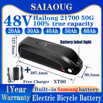 Ebike Bateria Hailong Max 48V 35AH 30Ah 40Ah50 60Ah 21700 de Lítio Bicicleta Elétrica Batteria para 2000W 750W de 500 w 350 W Motor 250W