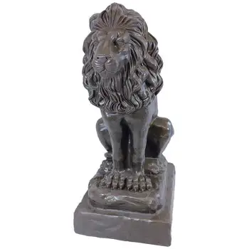 Estátua de leão – Bronze Natural Aparência – Feito de Resina – Leve – 28