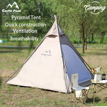 exterior da tenda, o Acampamento de Verão Portátil dobrável Tenda Pirâmide do Sol e da chuva de proteção do Índio tenda