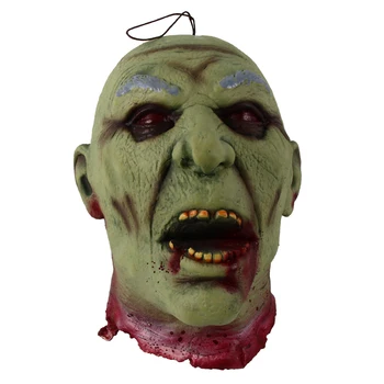 Horror verde falso cabeça decoração de Halloween festa a fantasia, adereços Sangrenta dor máscara artificial cabeça paródia adereços