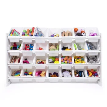 Humilde Tripulação de Cambridge Mega Crianças Brinquedo de Armazenamento Organizador com 28 caixas de Armazenamento, Branco recipientes de armazenamento