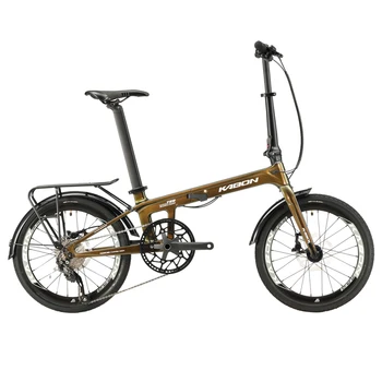 KABON Adultos T800 de Fibra de Carbono Bicicleta Dobrável Rodas de 20 polegadas 9-Velocidade de Transmissão Exterior Bicicletas para os Homens, as Mulheres com suporte Traseiro