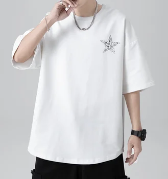 M4125 de manga Curta t-shirt dos homens verão maré marca de roupas masculinas de impressão de t-shirt solta