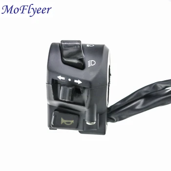 MoFlyeer Motocicleta Controle do Guidão Interruptor de Guidão de Montagem de Interruptores do Guidão Em Off Alterne com Buzina de Sinal de volta Universal