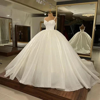 No Zhu Sweetheart Pescoço Laço Appliqued Vestidos De Noiva 2024 Vestido De Noiva Para Mulheres Beach Fofo Esfregar Da Veste De Noiva Vestidos De