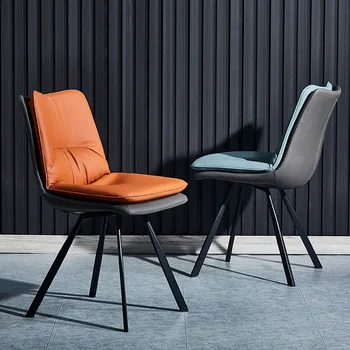 Nordic de luxo cadeira de jantar de tecido de dupla camada cadeira de jantar moderna, de design simples aço carbono cadeiras para pequenos espaços 