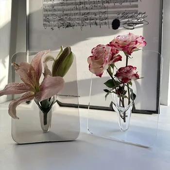 Nordic ins arte criativa quadro vaso hidropônico arranjo de flor acrílica high-end do office e decoração de casa de família
