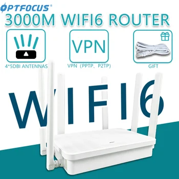 OPTFOCUS WIFI6 6e 3000Mbps de Roteador wi-Fi Gigabit 1G Flash VPN de MALHA wi-FI 6 AX3 Roteador Antena 5DBi Wifi Roteador Wifi 6 Router.