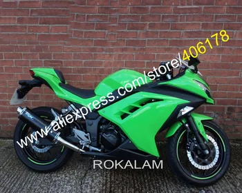 Para Ninja 300R 2013 2014 2015 2016 EX300 13-16 EX 300 Moto Preta Verde ABS Carroçaria Carenagem (Kit de Moldagem por Injeção)