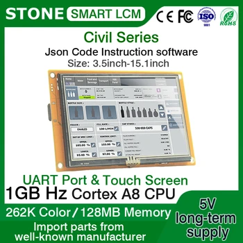 PEDRA de 5,0 Polegadas HMI LCD TFT Módulo de Interface Serial+Placa de Controlador para Uso Industrial