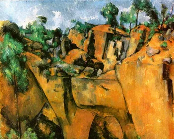 pintura a óleo,feitas à mão Pintura a Óleo Reprodução em tela de linho,bibemus-pedreira por paul Cézanne,a paisagem pintura a óleo