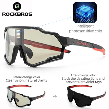 ROCKBROS Inteligente de Cristal Líquido Fotossensíveis Moto Óculos Polarizados Descoloração Esportes Ciclismo Óculos de Bicicleta Óculos de sol