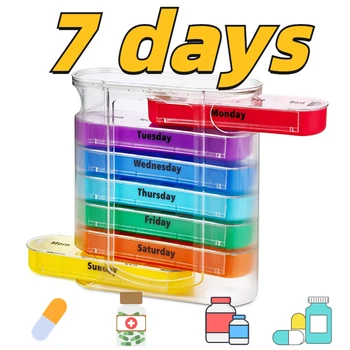 Semanal de 7 Dias a Caixa de Pílula 28 Compartimentos Organizador Plástico Medicina de Armazenamento à Prova de Umidade de Caixa de remédios para a Casa de Viagens Pílula Caso