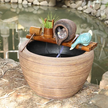 Tanque de peixes de Bambu Filtro rodada do Cilindro Xícara de Porcelana de Oxigênio Aumentando Montada na parte Superior do Filtro de Caixa Exterior de Filtro de Sistema de Circulação de