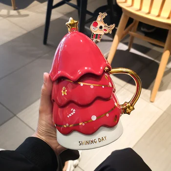 Taça do natal criativo Caneca de personalidade casal Copa Moda linda mulher office xícara de café em cerâmica copo de beber