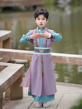 Traje tradicional Crianças Roupas Primavera Verão Menino Hanfu Equipamento de Palco Chinês Vestido de Bebê Tang Terno para Crianças