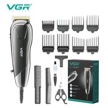 VGR Cabelo de aparador de Cabelo Profissional de Máquina de Corte Ajustável de Cabelo Aparador Elétrico Máquina de Corte de cabelo com Fios Clipper para Homens V-127