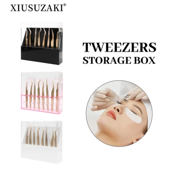 XIUSUZAKI Pinças caixa de armazenamento de 8 furos titular Cílios Maquiagem Profissional de Armazenamento para Cílios Extensão de Pinças de Alta Qualidade