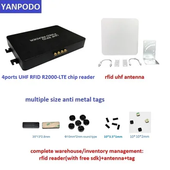 Yanpodo da freqüência ULTRAELEVADA RFID Multi-etiqueta 400tags/s 4ports da freqüência ultraelevada rfid fixos leitor 1-30M TCP/IP Ethernet(RJ45) EPC Classe para a gestão de activos