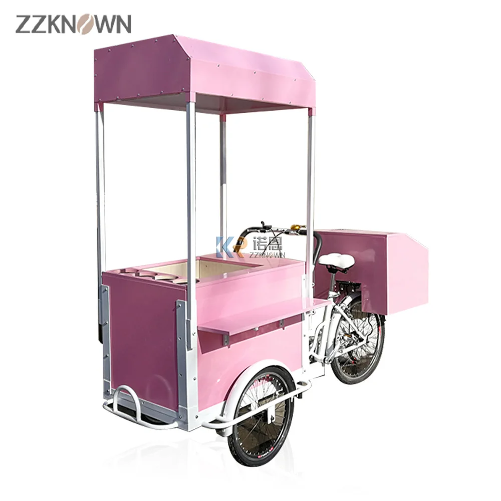 Cor-de-rosa Marshmallows Móvel Doces Carrinhos de Rua Jardim Carrinho de Entrega de Comida Moto sorvete de Reboque com Algodão Doce da Máquina