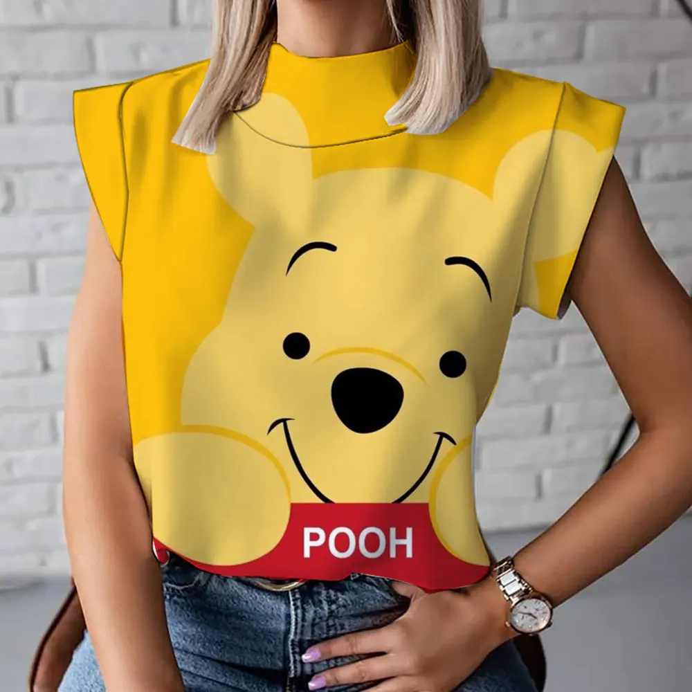 Disney mulheres de verão super quente bonito Winnie the Pooh solta meninos e meninas colete sem mangas superior colete de esportes tendência