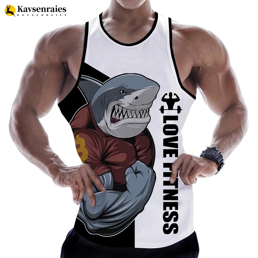 Crocodilo Amor de Fitness 3D Tops de GINÁSTICA T-shirt Animal Letra Imprimir Colete os Homens Verão a Musculação Streetwear Tops sem Mangas Tees