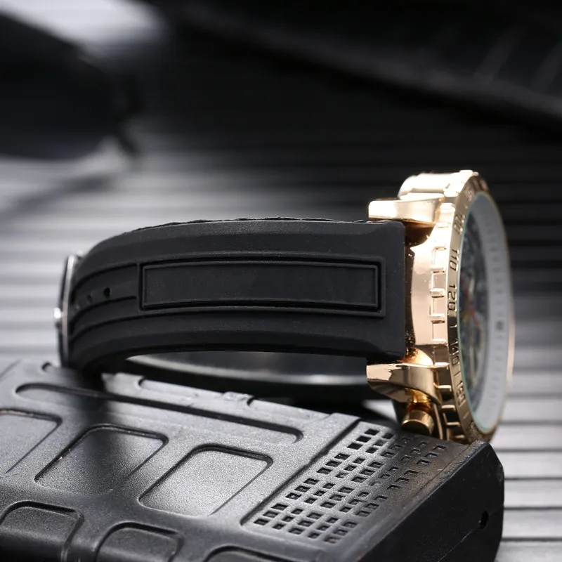 2022 Nova Tendência Popular de Quartzo Relógios para Homens Luxo Famoso Relógio de Marca de Grande Dial Banda de Silicone de Moda masculina Casual, Relógios de pulso